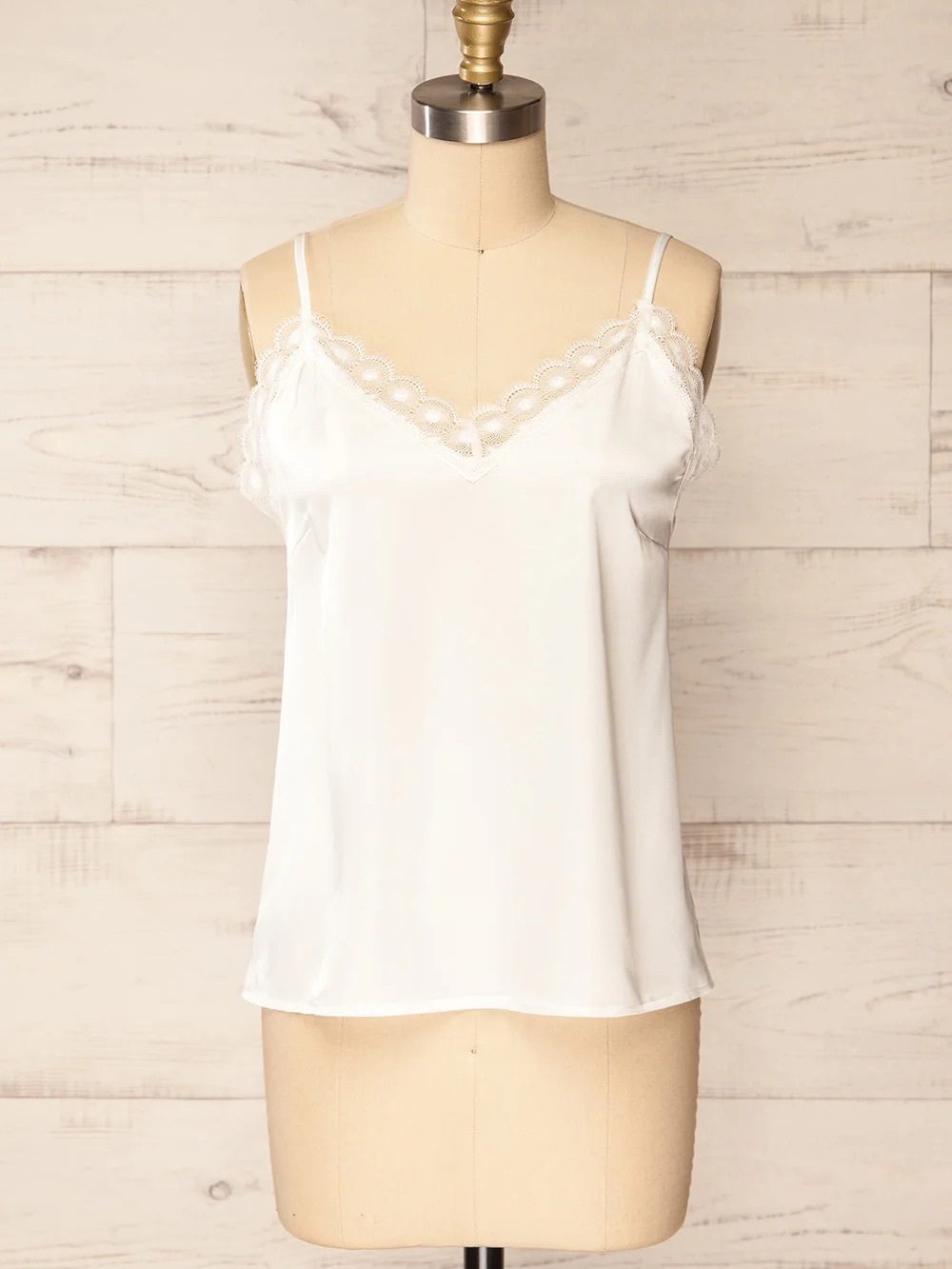 Molly Bracken Lace Trim Satin Cami – XS